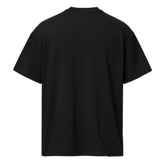 Black t-shirt on a white background