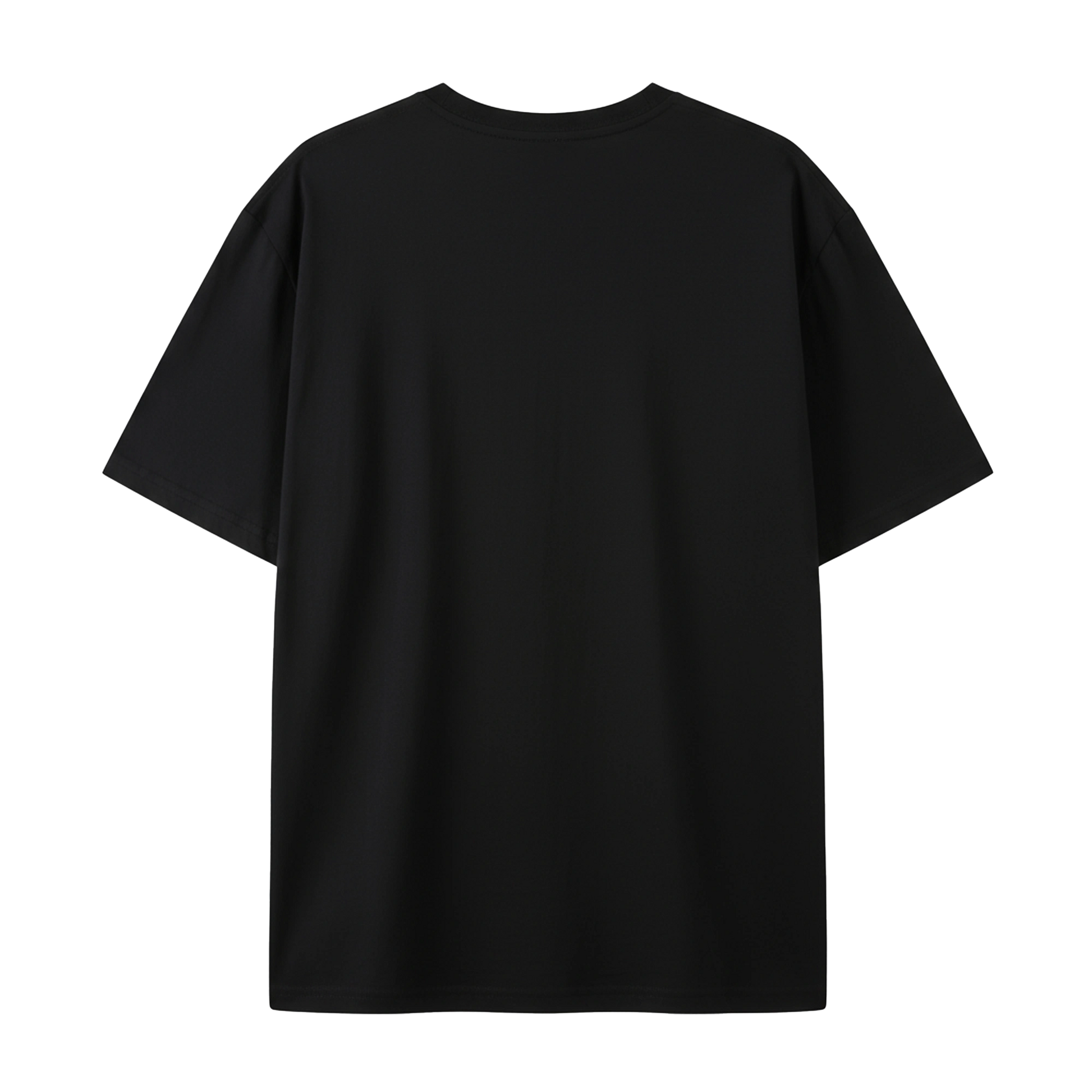 Black t-shirt on a white background