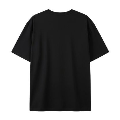 Black t-shirt on a white background